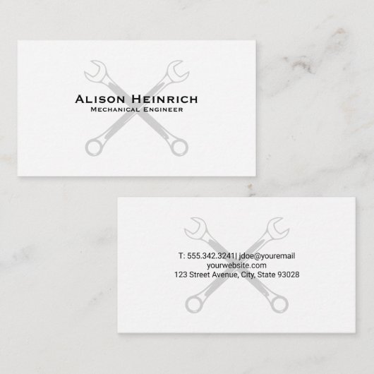 Kruissleutels Visitekaartje (Voorkant / Achterkant)