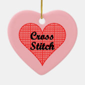 Kruissteek hart keramisch ornament (Achterkant)