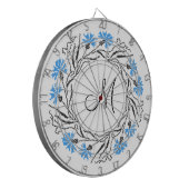 Kruissteek Kornflower Circle Monogram Initiaal Dartbord (Voorkant Links)