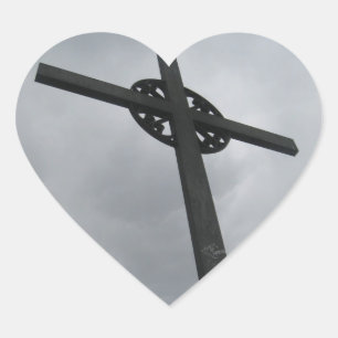 Kruissticker met hartvorm hart sticker