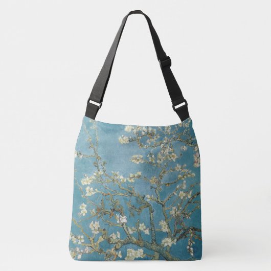 Kruisstofzak met amandelbloesap crossbody tas (Voorkant)