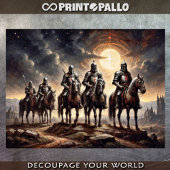 Kruisvaardersridders marcheren te paard tissuepapier