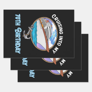 Kruisvaartondernemer Vaart Mijn 70e Verjaardag Bin Inpakpapier Vel