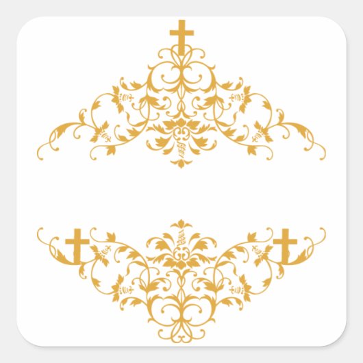 Kruisversiering Vierkante Sticker (Voorkant)