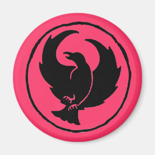 Kruisvoet Magnet zwart/roze Magneet