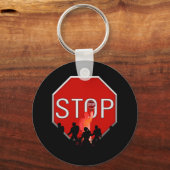 Kruiswacht met Kinder en stopteken Sleutelhanger (Voorkant)