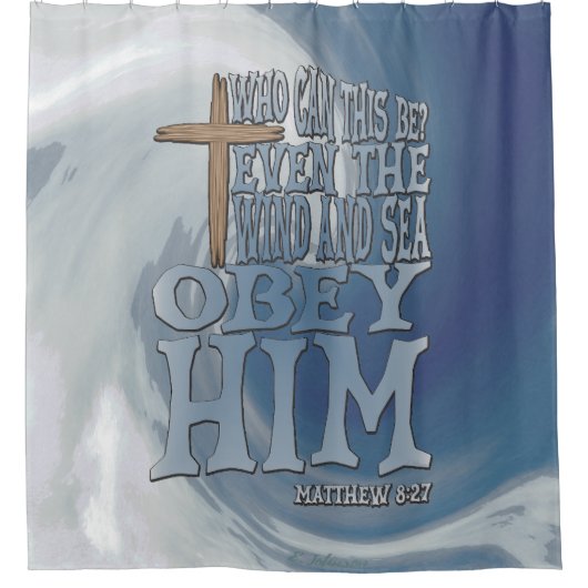 Kruiswind en golfgehoorzaamheid op Big Wave Curl Douchegordijn (Voorkant)