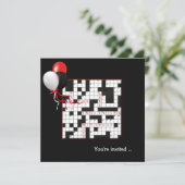 Kruiswoord Puzzel Party Invite Kaart (Staand voorkant)