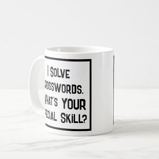 Kruiswoord Solver speciale vaardigheid. Koffie Mok (Voorkant links)