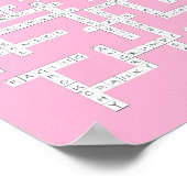 Kruiswoorden Puzzle Grumpy Humor Roze Poster (Hoek)