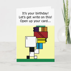 Kruiswoordpuzzel Happy Birthday Kaart (7x7 raster)