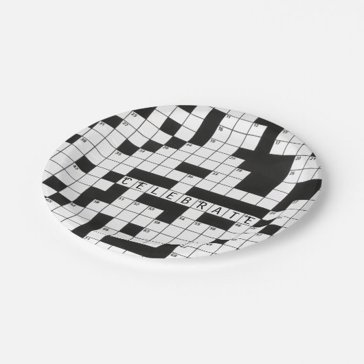 kruiswoordpuzzel voor viering papieren bordje (Gekanteld)