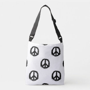 kruiszak voor zwarte en witte vredesteken crossbody tas
