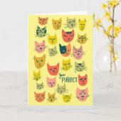 Kruitkleurig kattenpatroon HAPPY BIRTHDAY CUSTOM Kaart (Gele Bloem)