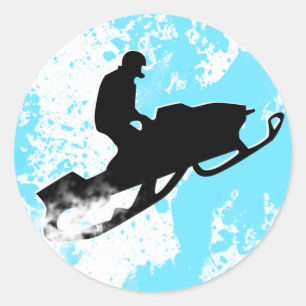 kruitspoor voor sneeuwscooters. ronde sticker