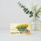  kruiwagen bloemen QR Code Aangepaste foto Visitekaartje (Staand voorkant)