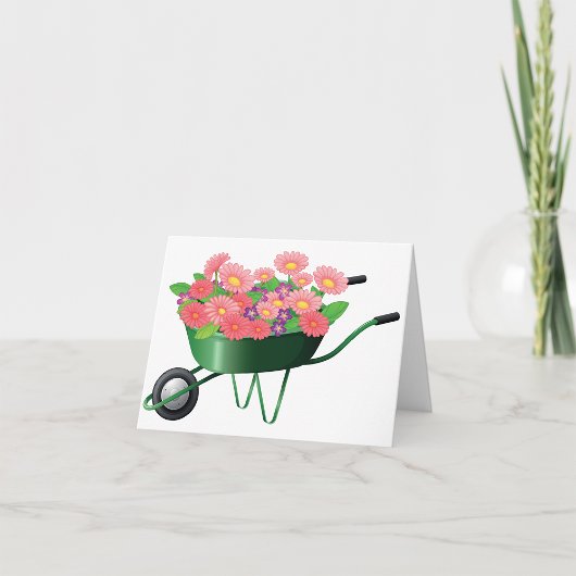 kruiwagen vol bloemen notitiekaarten