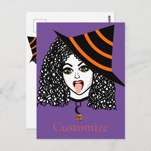 Krulharige heks Thunder_Cove Briefkaart (Voorkant / Achterkant)