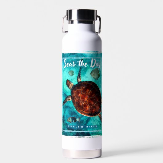 Krullen Schildpad Waterfles (22 oz) (Voorkant)