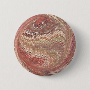 Krullen van gemarmerd papier (roest) ronde button 5,7 cm