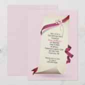 Krulpapier 75e verjaardag uitnodigen kaart (Voorkant / Achterkant)