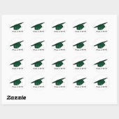 KRW Aangepaste groene Graduation Cap Ronde Sticker (Vel)