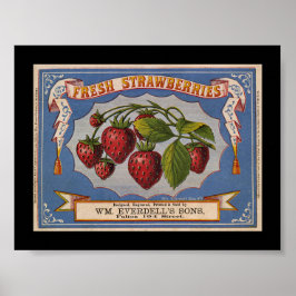 KRW  Aardbeienetiket Poster