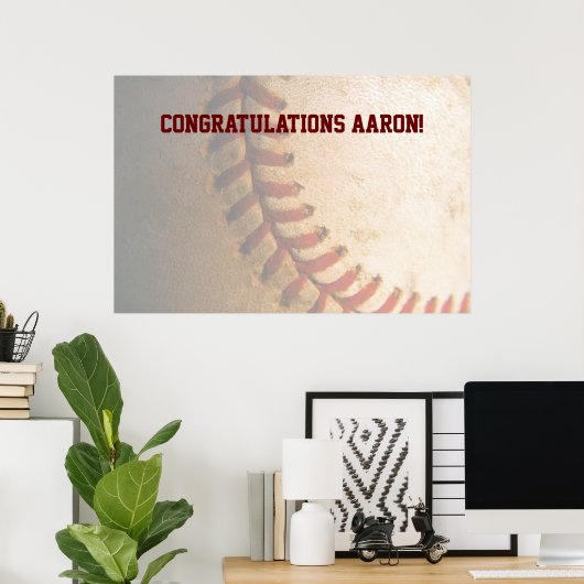 KRW Baseball Bar Mitzvah Autograph Poster Keepsaké (Bureau à domicile)