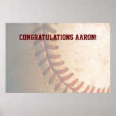 KRW Baseball Bar Mitzvah Autograph Poster Keepsaké (Devant)