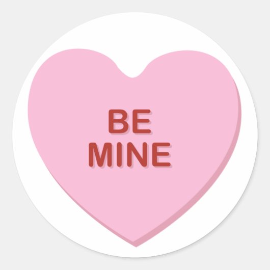 KRW Be Mine Valentijn Snoep Hart Sticker (Voorkant)