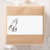 KRW biddende handen blanco verzendlabels Etiket (Insitu)