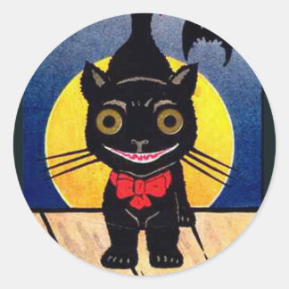 KRW Black Cat Halloween Ronde Sticker