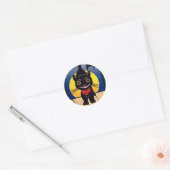 KRW  Black Cat Halloween Ronde Sticker (Envelop)