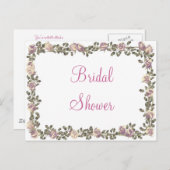 KRW Bloemen Grens Custom Bruids Douche Uitnodiging (Voorkant / Achterkant)