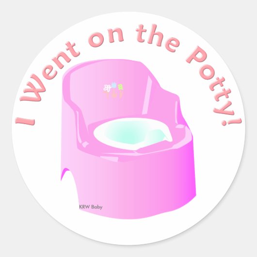 KRW Blue Ik ging op de Potty Training Reward Ronde Sticker (Voorkant)