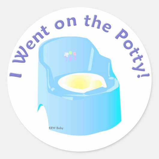 KRW Blue Ik ging op de Potty Training Reward Ronde Sticker (Voorkant)