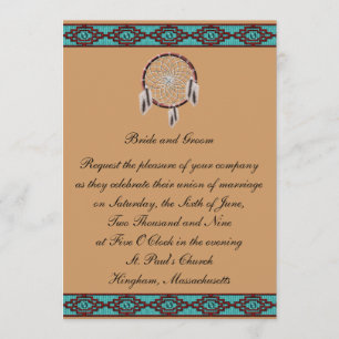 KRW Border Drocatcher Wedding Invitation Kaart