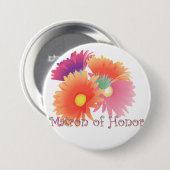 KRW Bright Daisy Matron of Honor Wedding Button (Voorkant /achterkant)