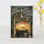 KRW  Circus Poster Kaart - Gepersonaliseerd (Gele Bloem)