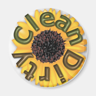 KRW Clean en Dirty 3-inch Sunflower Kitchen Magne Magneet