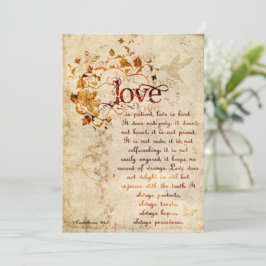 KRW Corinthians Love is : Faire-part de mariage Ec (Debout devant)