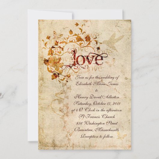 KRW Corinthians Love is : Faire-part de mariage Ec (Dos)