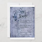 KRW Corinthians Love is: Wedding Invitation Navy Kaart (Achterkant)
