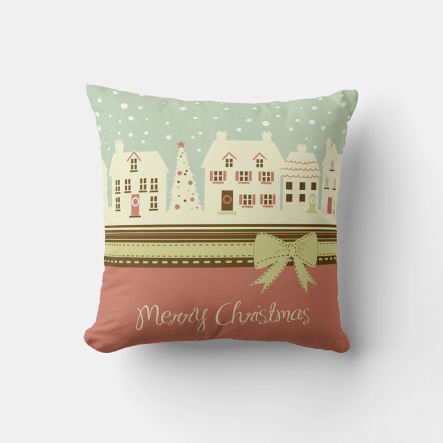 KRW Country Kerstdorp Pillow Kussen (Voorkant)