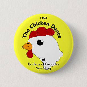 KRW Custom Funny Chicken Dance Wedding Ronde Button 5,7 Cm