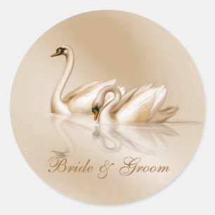 KRW Custom Graceful Swans Weddenschap Ronde Sticker