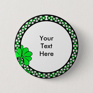 KRW Custom Irish Shamrock Circle Ronde Button 5,7 Cm