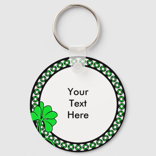 KRW Custom Irish Shamrock Circle Sleutelhanger (Voorkant)
