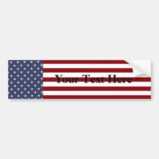 KRW Custom Text American Flag Bumpersticker (Voorkant)