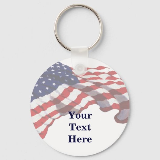 KRW Custom Text American Flag Sleutelhanger (Voorkant)